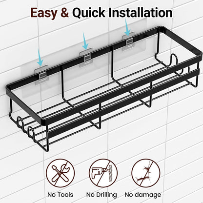 Shower Caddies 4 Pack - Adhesive Hanging Shower Shelf - Bathroom Organizers and Storage, No Drilling Stainless Shower Shelves for Home Decor, Bathroom Accessories