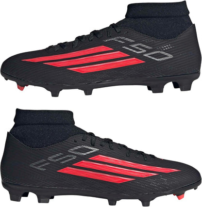 Adidas Mens F50 League Mid Cut Firm Groundmulti Ground Soccer Cleats - Black, Red